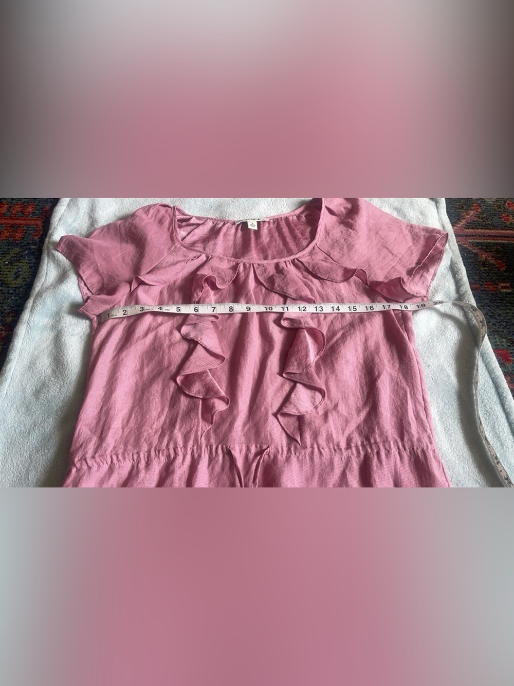 Banana Republic Dusty Blush Pink Ruffle Peplum Blouse – Size Small – NWOT - Picture 6 of 9
